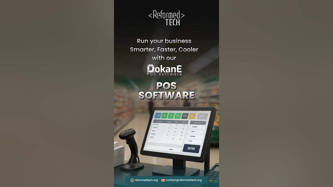 ReformedTech's tweet card. POS system in Bangladesh "𝐃𝐨𝐤𝐚𝐧𝐄 𝐏𝐎𝐒 𝐒𝐨𝐟𝐭𝐰𝐚𝐫𝐞 𝐛𝐲...