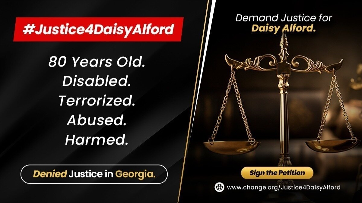 CleanAir4GA's tweet card. Thanks to your support, #Justice4DaisyAlford is now Georgia’s largest Elder Justice petition — and entirely grassroots-powered.  This movement exists because ordinary people chose to stand against...