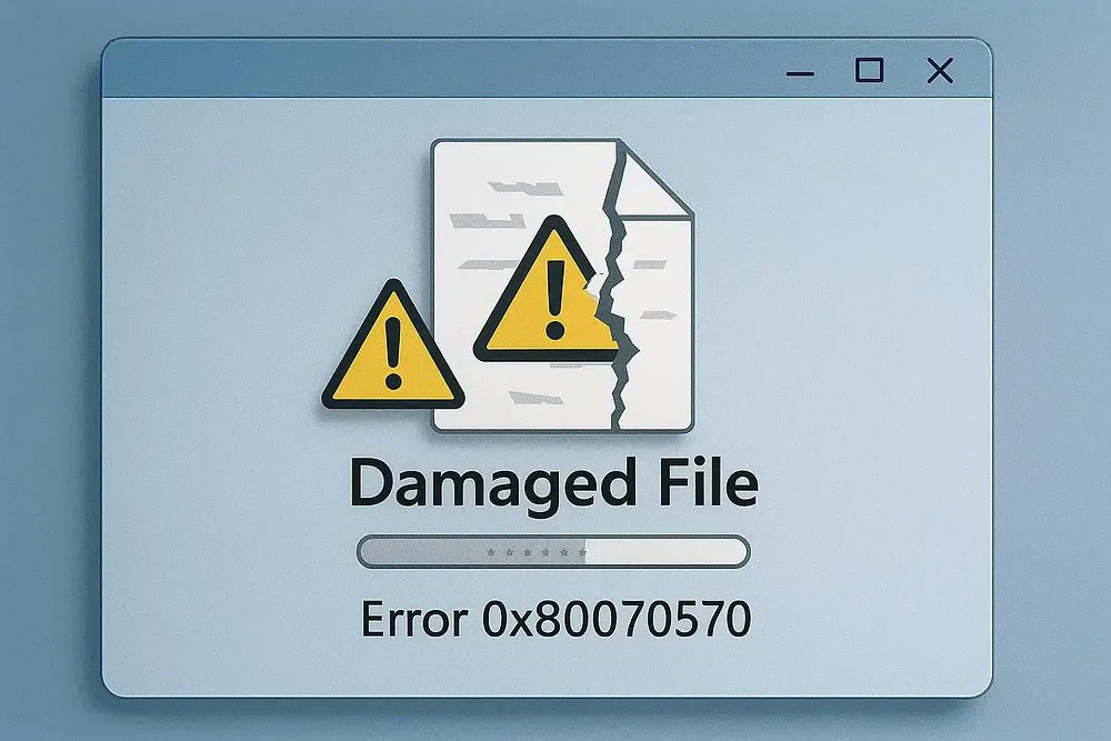 FintechShield's tweet card. What is Error 0x80070570? Error 0x80070570 is a common Windows error that appears during various processes such as installing Windows, copying files, or deleting certain data. This error typically...