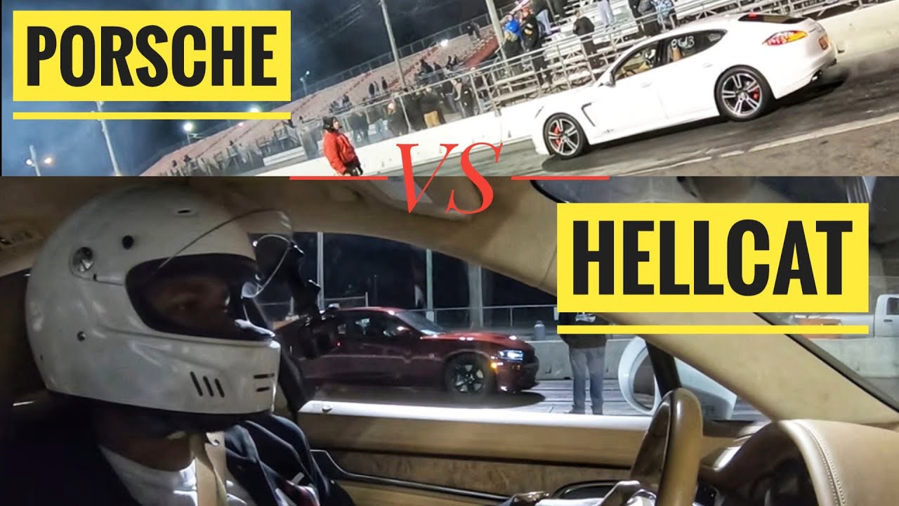 Mod2Fame's tweet card. Stock Hellcat Calls Out A Twin Turbo Porsche Owner On The Drag Strip