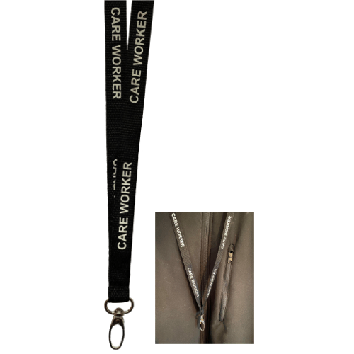 _IdentityPlus's tweet card. Flat fabric 15mm printed lanyards Metal Lobster Length – approx. 90cm Safety breakaway point Premium printed Black Lobster Care Worker lanyard with breakaway clip which allows the lanyard will come...