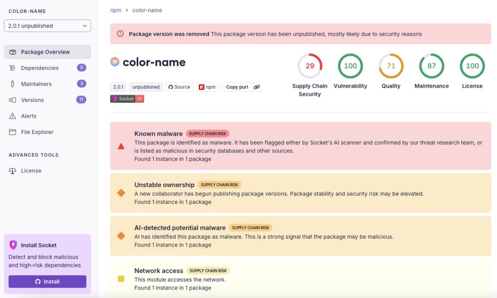 astrodotbuild's tweet card. npm author Qix’s account was compromised, with malicious versions of popular packages like chalk-template, color-convert, and strip-ansi published.