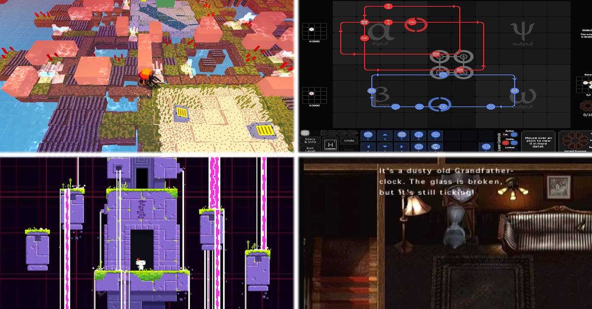 DualShockers's tweet card. A selection of 10 insanely difficult Puzzle Games made for geniuses, including multiple genres and platforms.