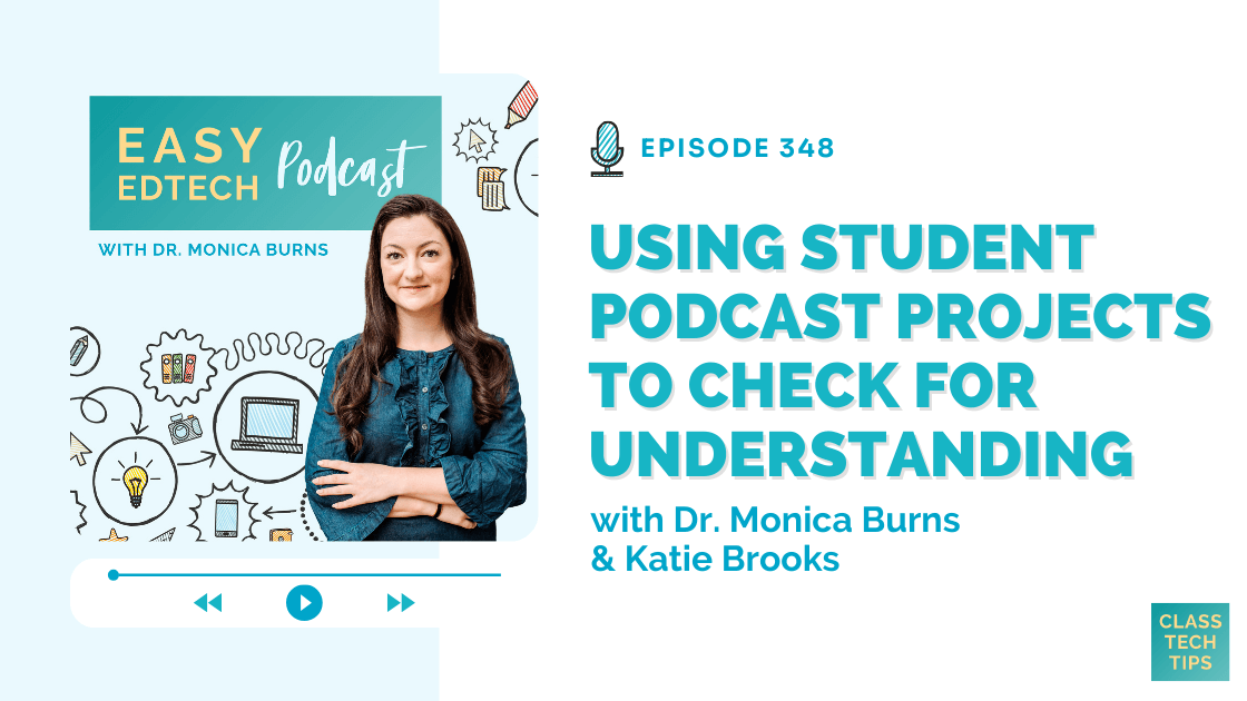 ClassTechTips's tweet card. Boost literacy with student podcast project tips from Katie Brooks! Tune in to elevate student voice and critical thinking!