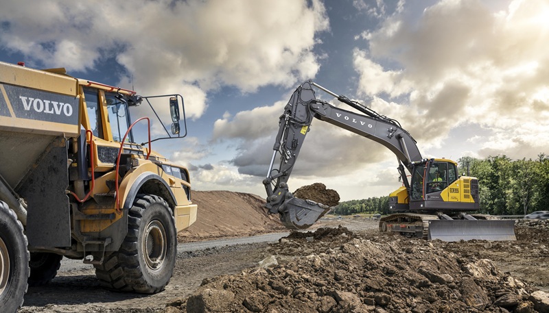 constructshows's tweet card. Volvo CE unveils new ECR355 short-swing excavator with upgraded precision and efficiency