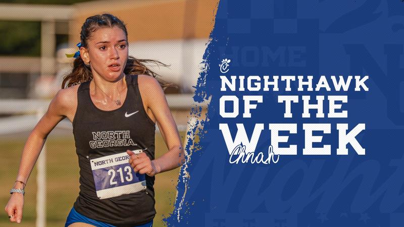 ungxctf's tweet card. DAHLONEGA - University of North Georgia (UNG) women's cross country runner Ahna Hicks has been named as the Chick-fil-a Nighthawk of the Week.