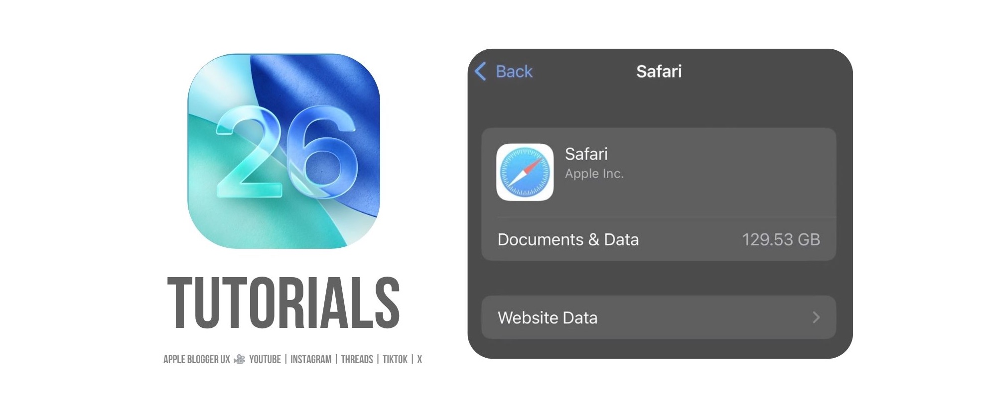 AppleBloggerUX's tweet card. If you’re running out of storage on your iPhone or iPad, you might notice that Safari Documents and Data takes up a large amount of space. Safari saves browsing history, cookies, cache files, and...