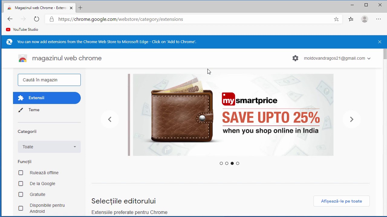 tutorialevideo's tweet card. Bine v-am gasit la un nou tutorial video. Astazi o sa vedem ce trebuie sa facem pentru a putea instala extensiile din Google Chrome in noul browser Microsoft Edge Chromium. Acest browser a fost...