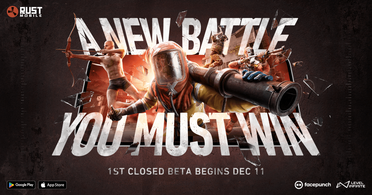 play_rustmobile's tweet card. Fight Without End. Survive Beyond Limits.