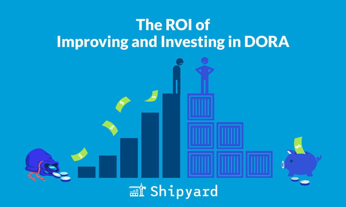 shipyardbuild's tweet card. DORA Metrics can give you a comprehensive assessment of your software team's performance. How can you calculate the ROI of improving these metrics?