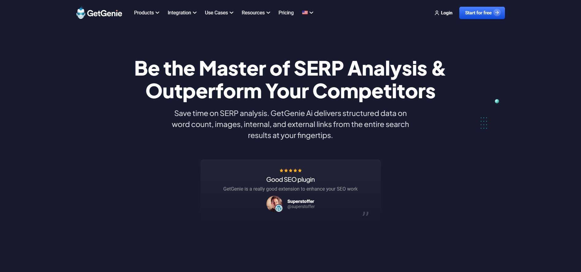 getgenieai's tweet card. Start doing SERP analysis in a few simple steps.