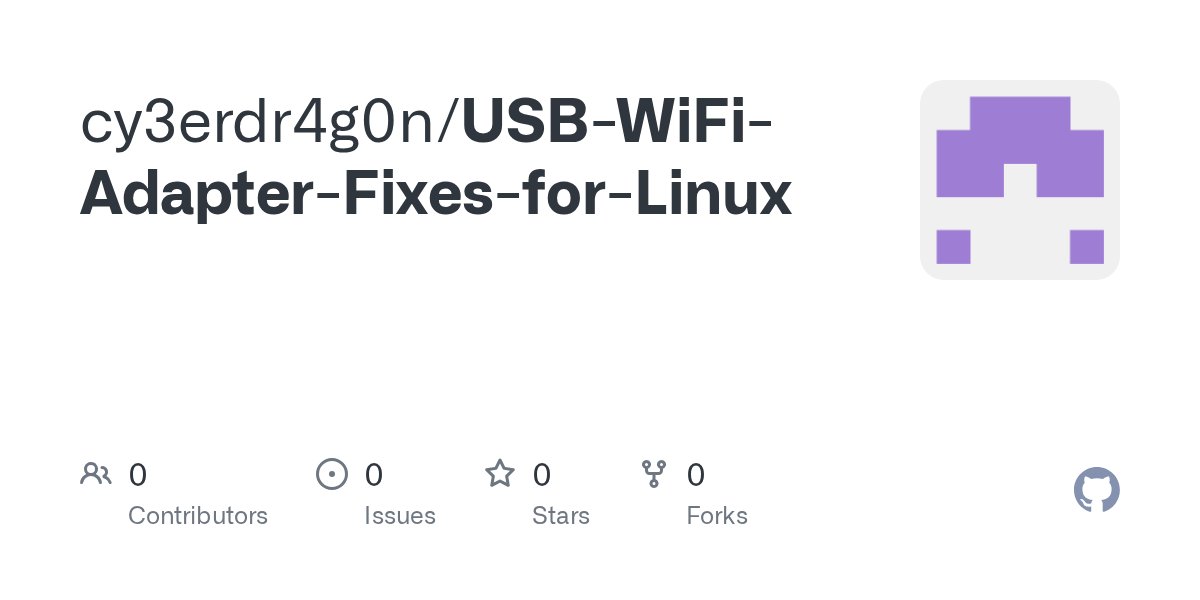 respectgraceman's tweet card. Contribute to cy3erdr4g0n/USB-WiFi-Adapter-Fixes-for-Linux development by creating an account on GitHub.