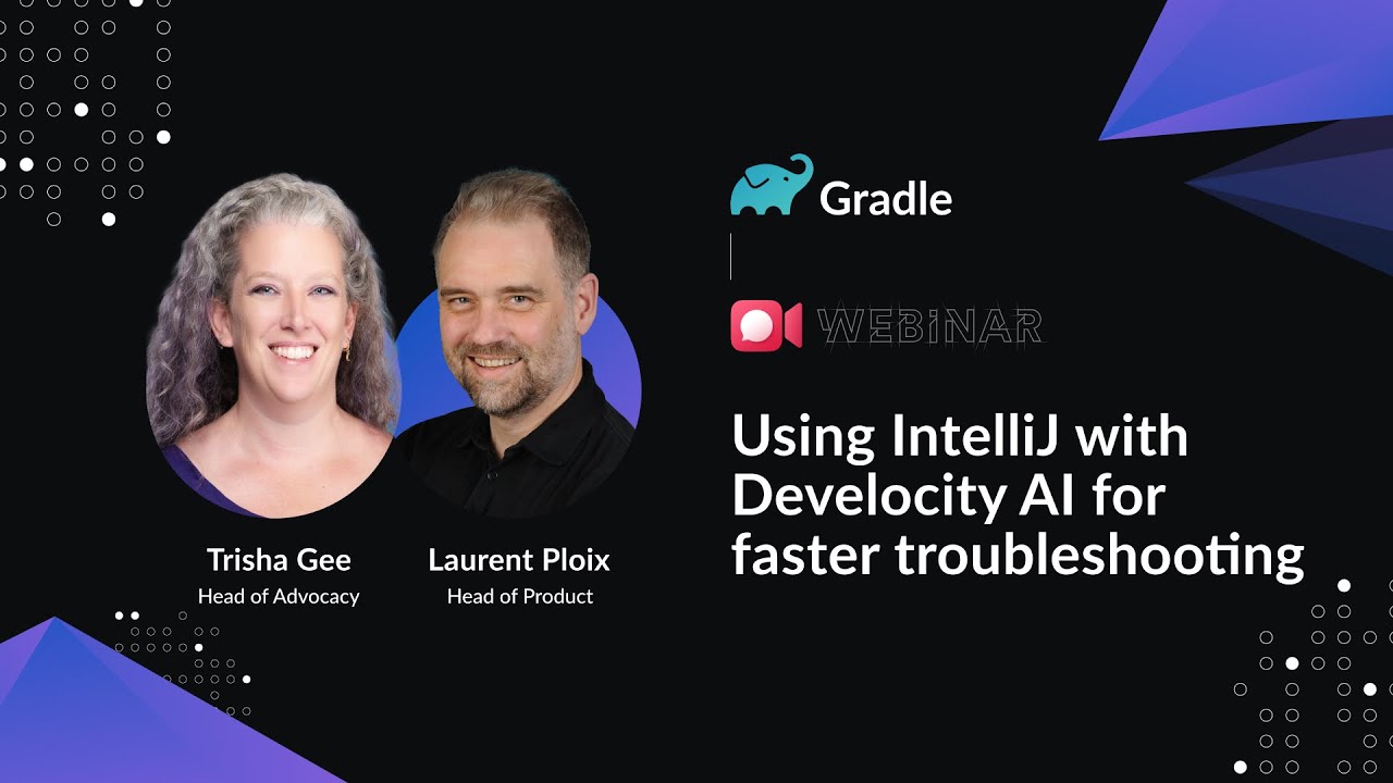 trisha_gee's tweet card. Using IntelliJ with Develocity AI for faster troubleshooting