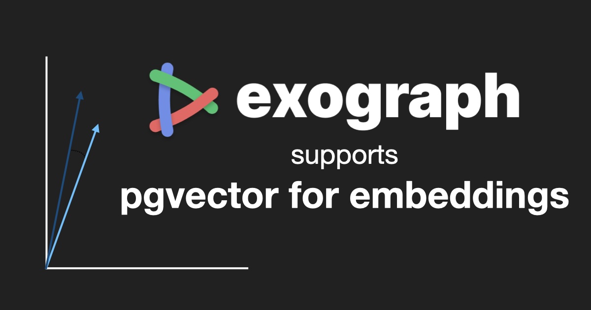ShadajL's tweet card. Enabling AI applications with Exograph