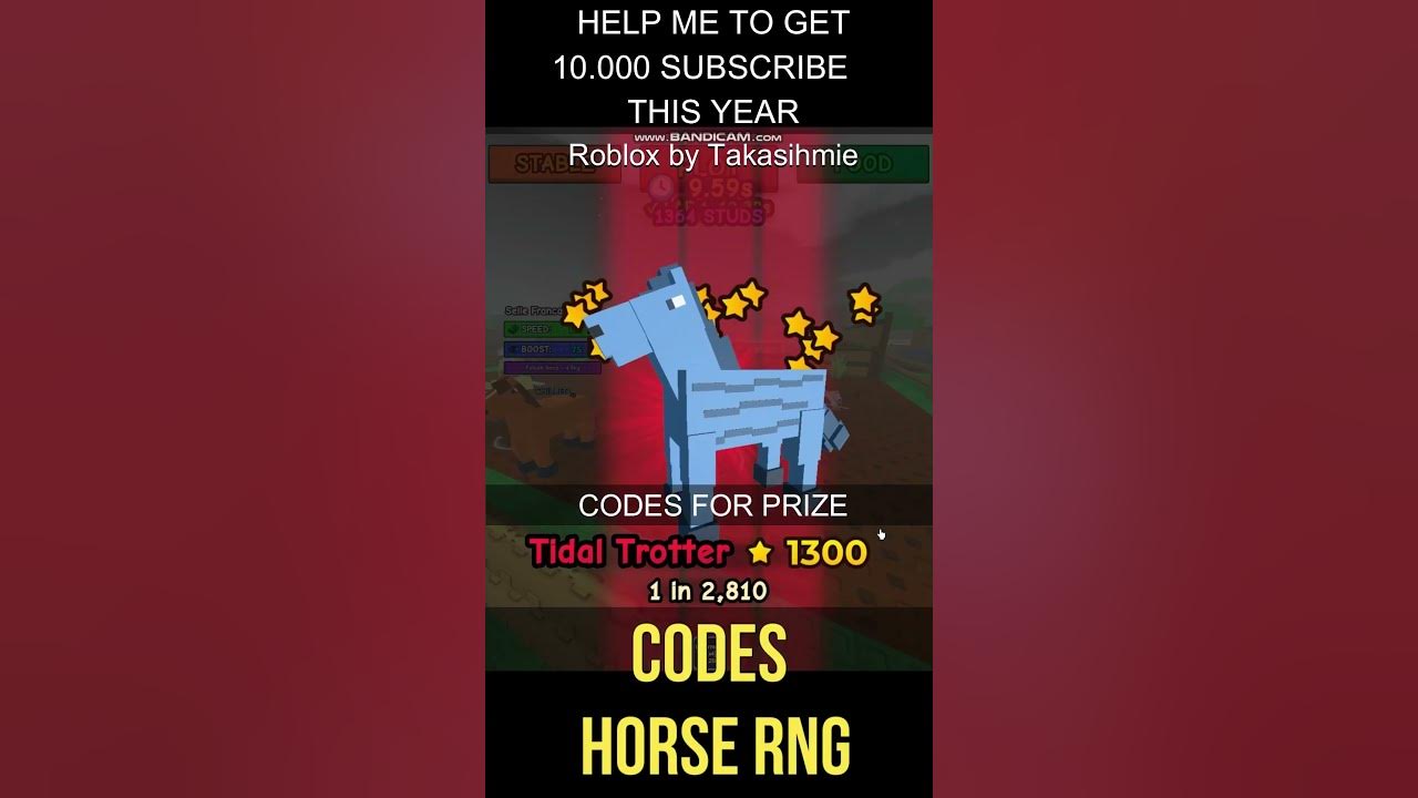 ytubetakasihmie's tweet card. New Update Codes Horse RNG Roblox #roblox #coderoblox