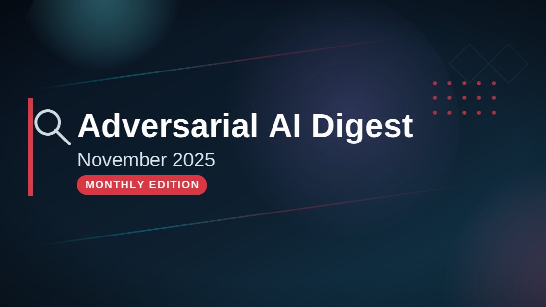 AISecHub's tweet card. A digest of AI security research, insights, reports, upcoming events, and tools & resources. Follow AI Security community on Twitter and LinkedIn group for additional updates.