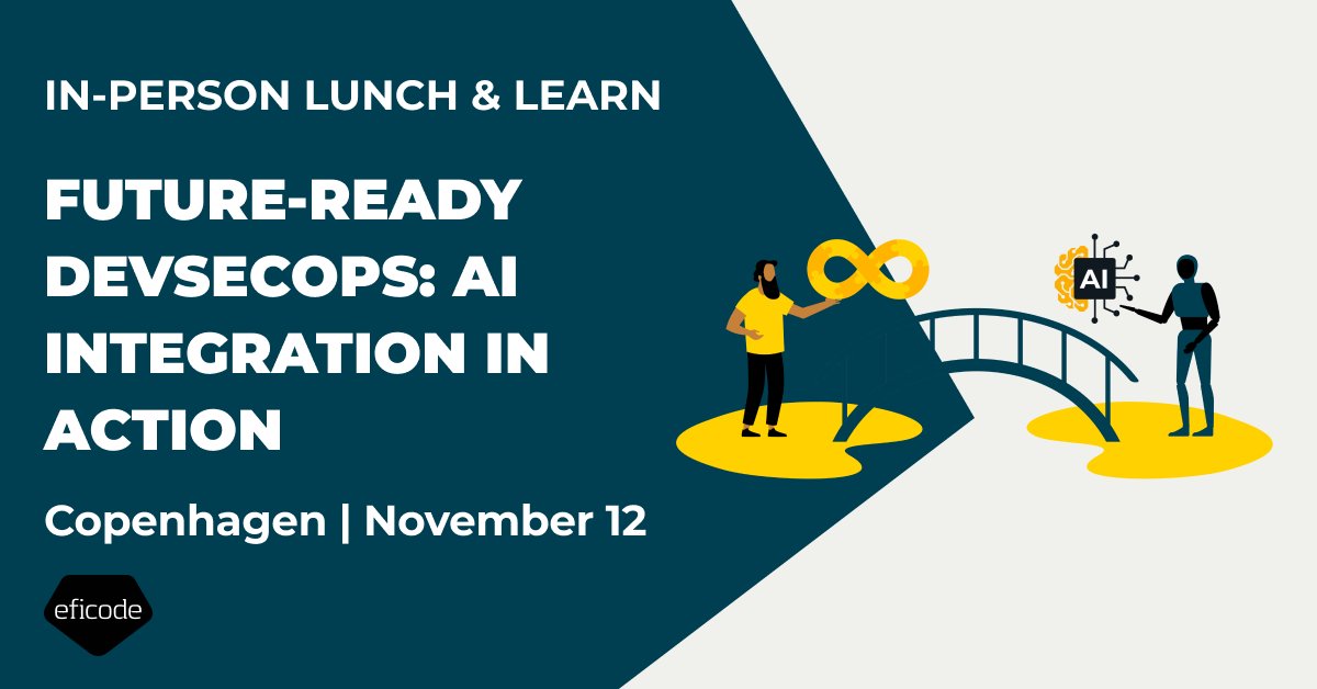 Eficode's tweet card. AI is changing the way we build, secure, and deliver software. Join us for a half-day event to see how you can put it into action—today.
