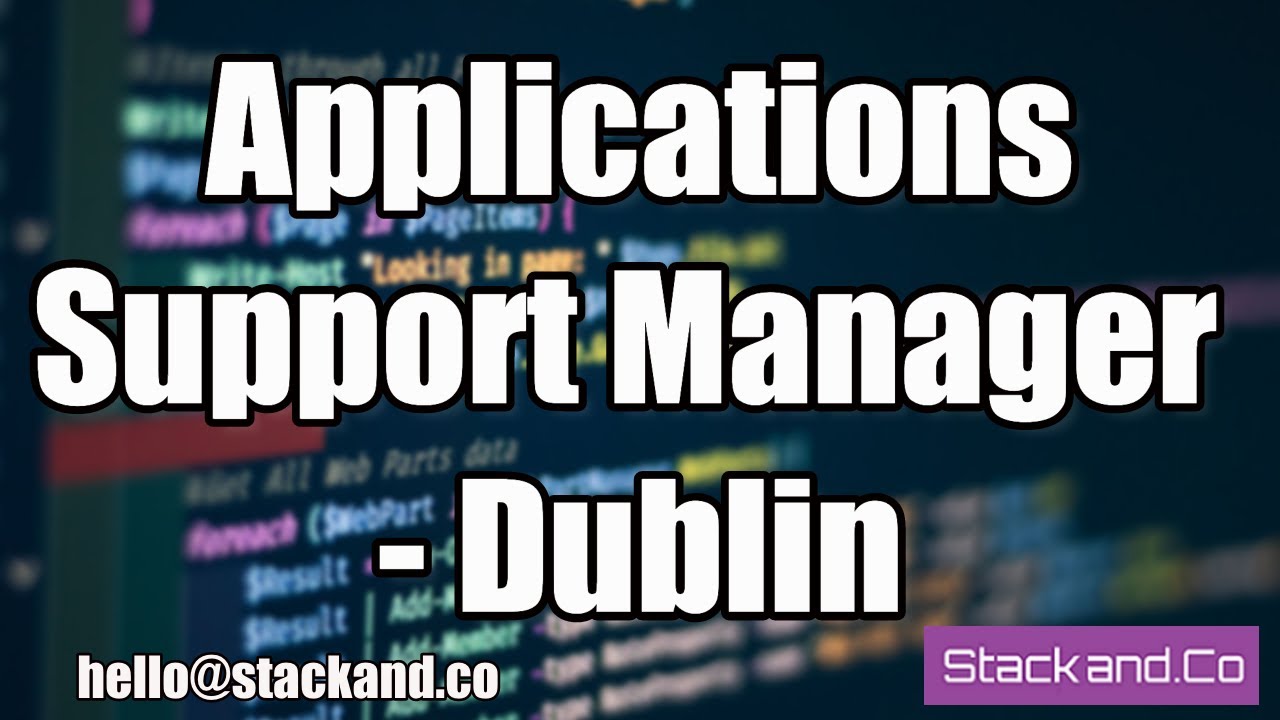 StackanddotCo's tweet card. Applications Support Manager Job Dublin Ireland