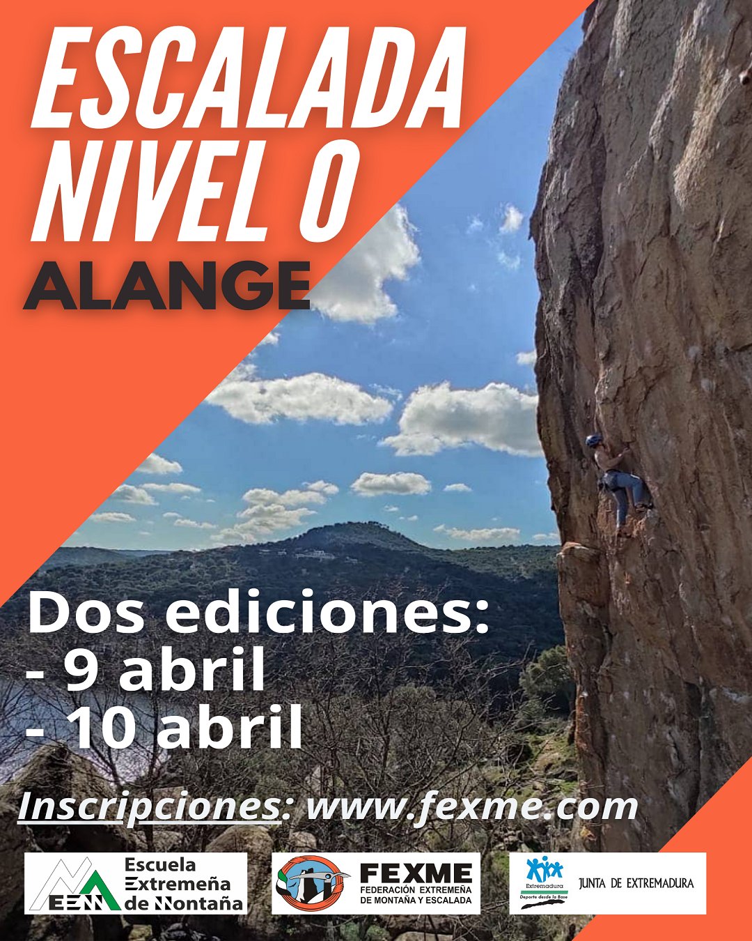 JSECC's tweet card. Dirigido a deportistas que quieran tener su primera experiencia de escalada en roca de la mano de los técnicos cualificados de la FEXME. Dos ediciones: Sábado 9 de abril  (COMPLETO) Domingo 10 de a…