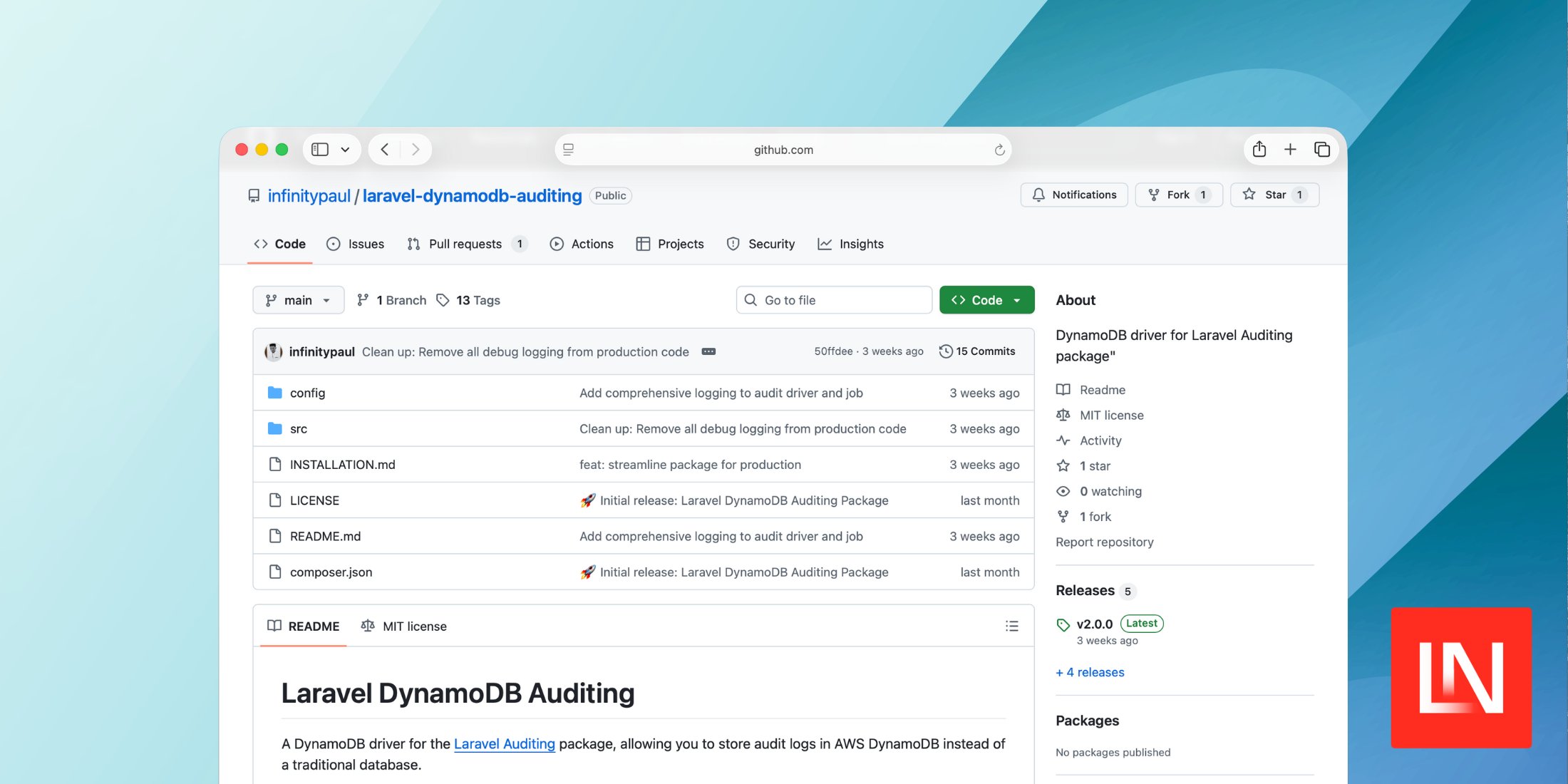 laravelnews's tweet card. The DynamoDB Driver for the Laravel Auditing package allows you to store audit logs in DynamoDB instead of a traditional database.