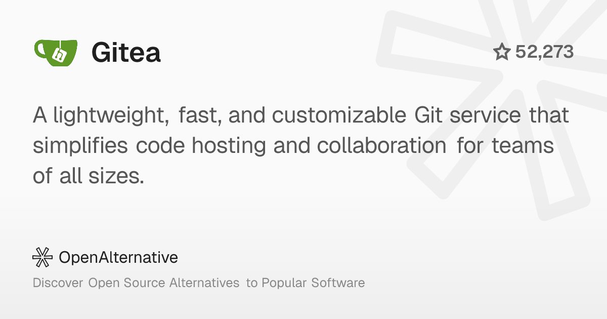 ossalternative's tweet card. A lightweight, fast, and customizable Git service that simplifies code hosting and collaboration for teams of all sizes.