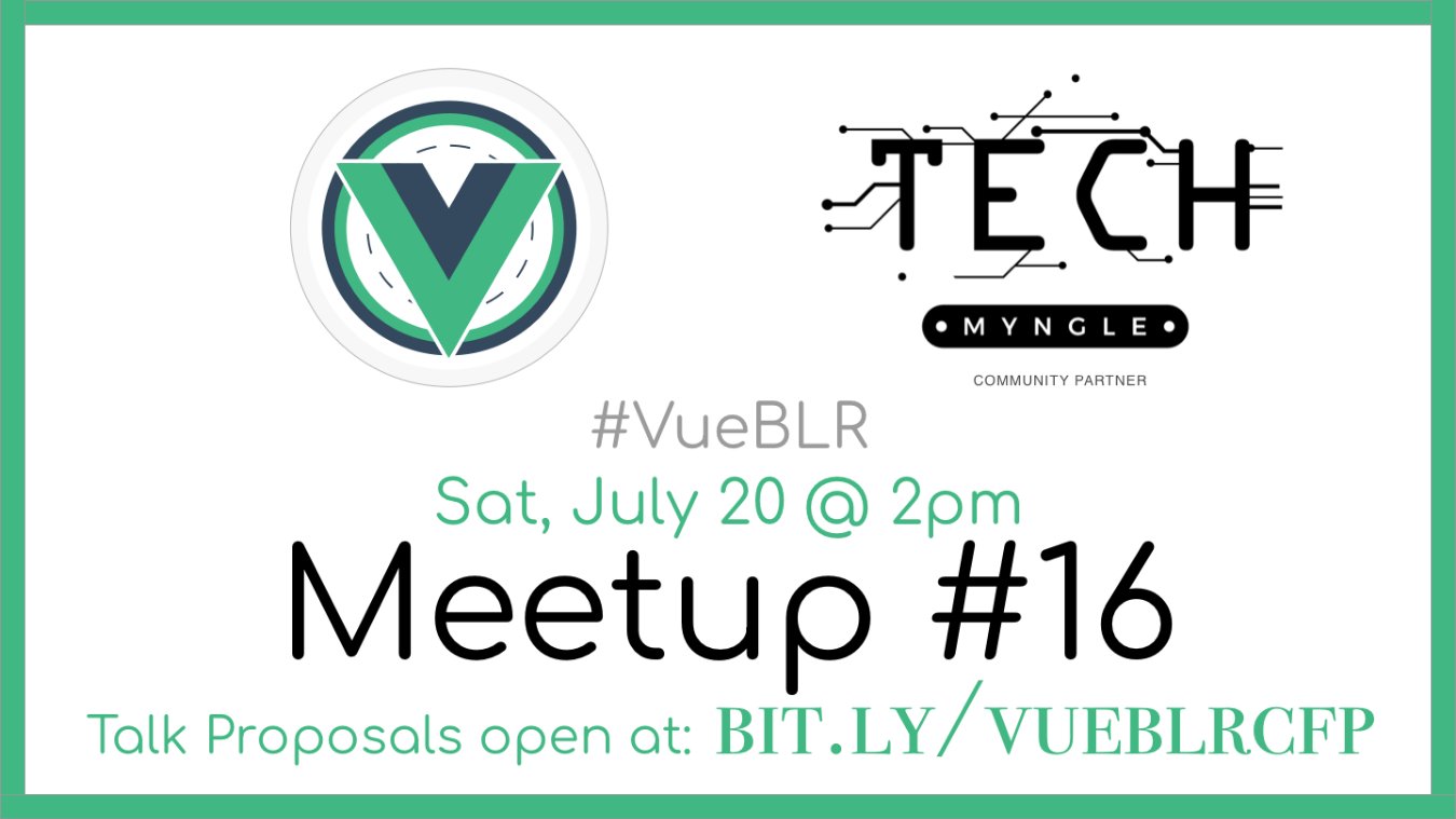 VueBLR's tweet card. Online event Registration & ticketing page of VueBLR #16. Buy Tickets for this Bengaluru Event organized by AwesomeConf.