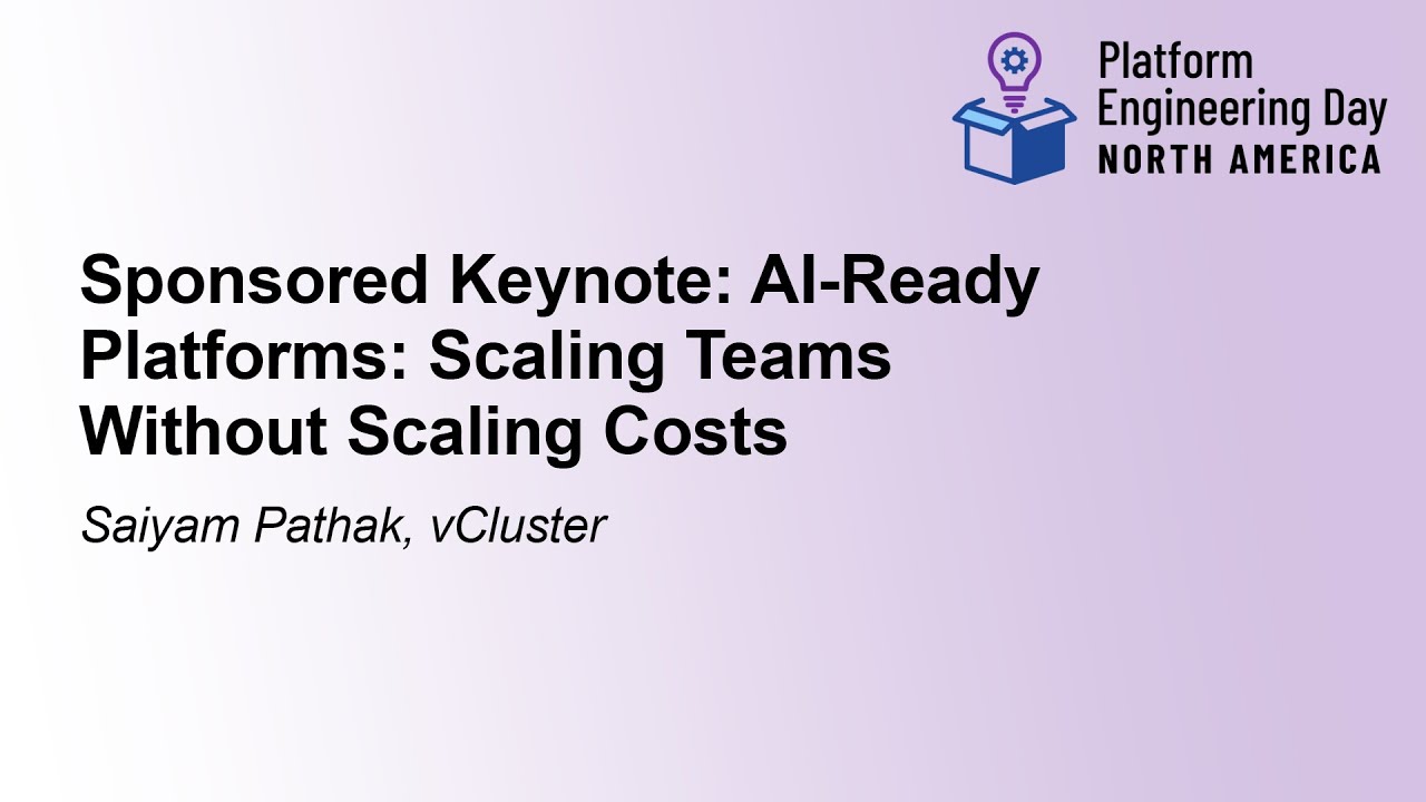 vcluster's tweet card. Sponsored Keynote: AI-Ready Platforms: Scaling Teams Without Scaling...