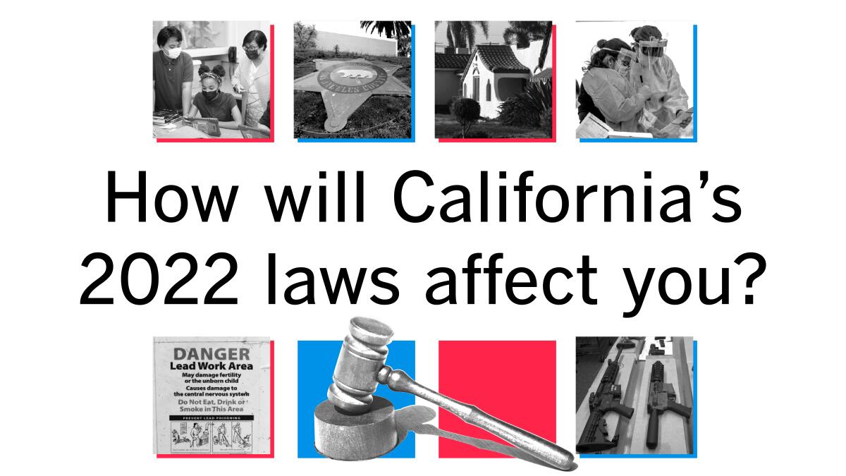 CShalby's tweet card. The Times highlights 43 of the most noteworthy new laws that will go into effect in 2022.