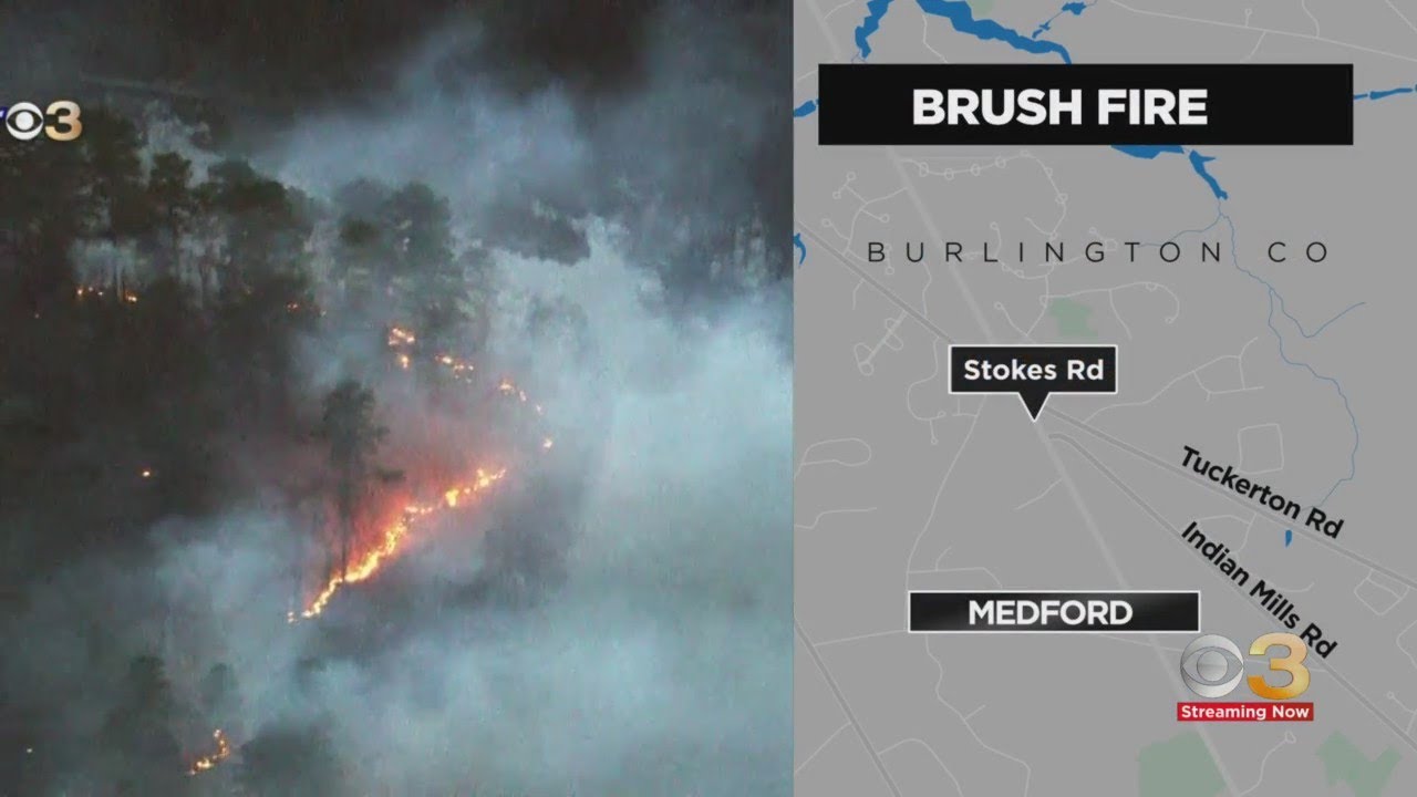 sectionb10's tweet card. Brush fire breaks out in Medford, New Jersey