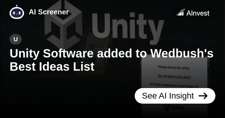AInvestScreener's tweet card. Unity Software added to Wedbush's Best Ideas List