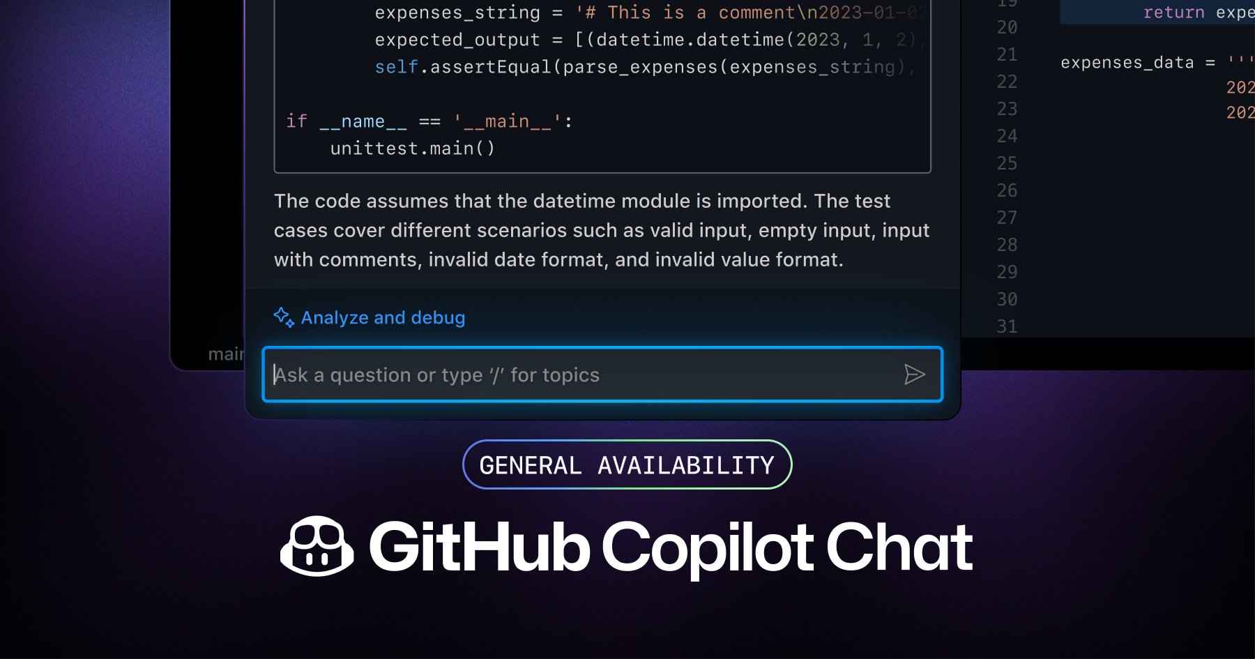 cefa2025's tweet card. All GitHub Copilot users can now enjoy natural language-powered coding with Copilot Chat at no additional cost.