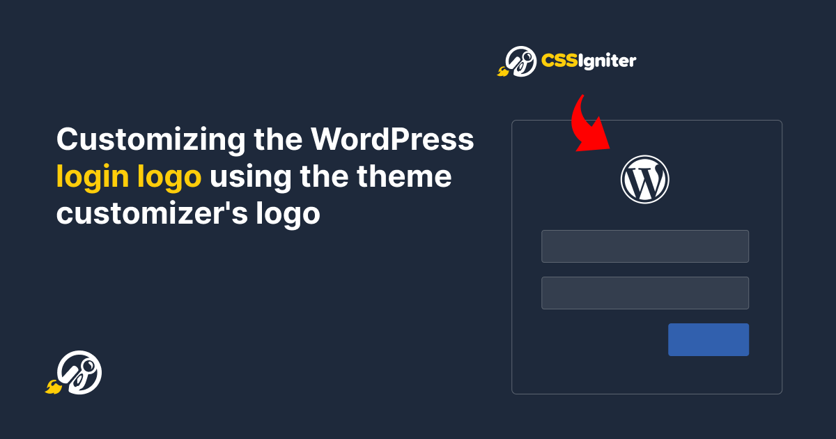 CSSIgniter's tweet card. Our step-by-step guide shows you how to replace the default WordPress logo of the login page with a custom one from the Theme Customizer.