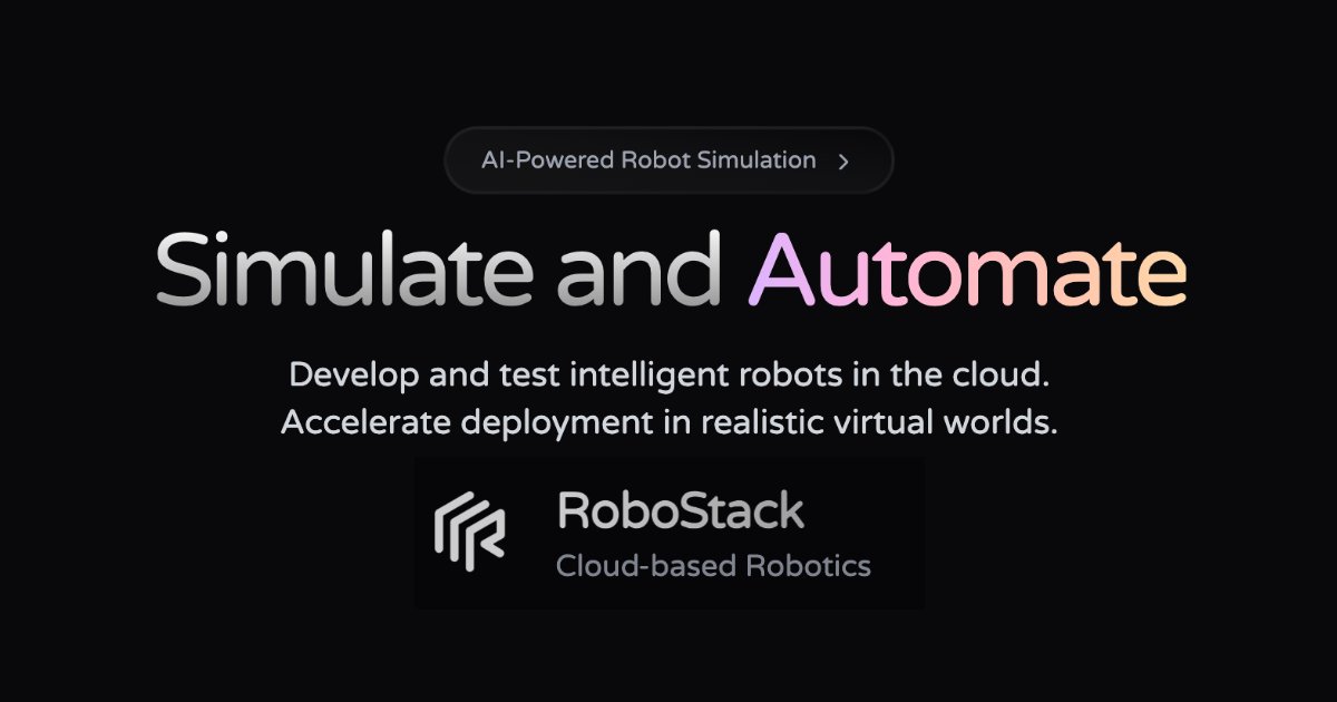 ThomasWalker786's tweet card. Develop and test intelligent robots in the cloud. Accelerate deployment in realistic virtual worlds with our comprehensive simulation platform. Build, test, and deploy robots faster with AI-powered...