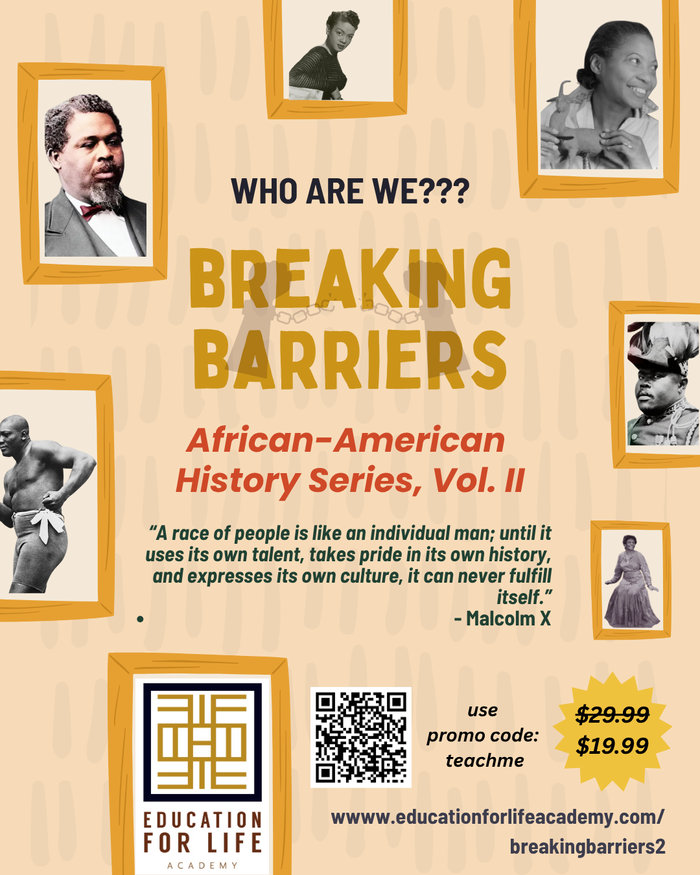 bafsolutions's tweet card. NOW AVAILABLE! BREAKING BARRIERS AFRICAN AMERICAN HISTORY SERIES, VOL. II! PERFECT FOR KWANZAA!...