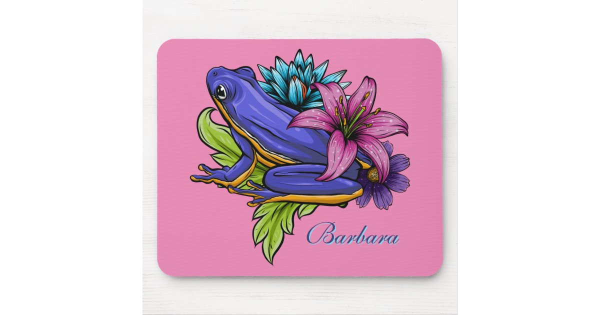 vibesofcolor2's tweet card. A Handprinted Blue Frog Mousepad On A Lily Pad You Can Customize With Name