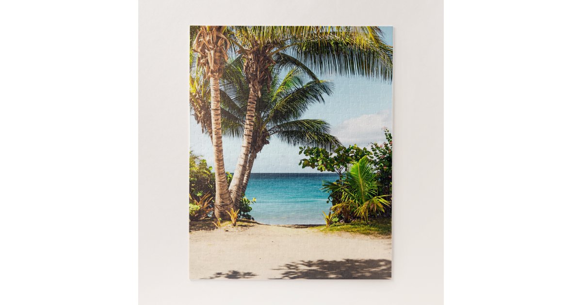 vibesofcolor2's tweet card. A Beautiful Path Down To The Tropical Island Beach Jigsaw Puzzle