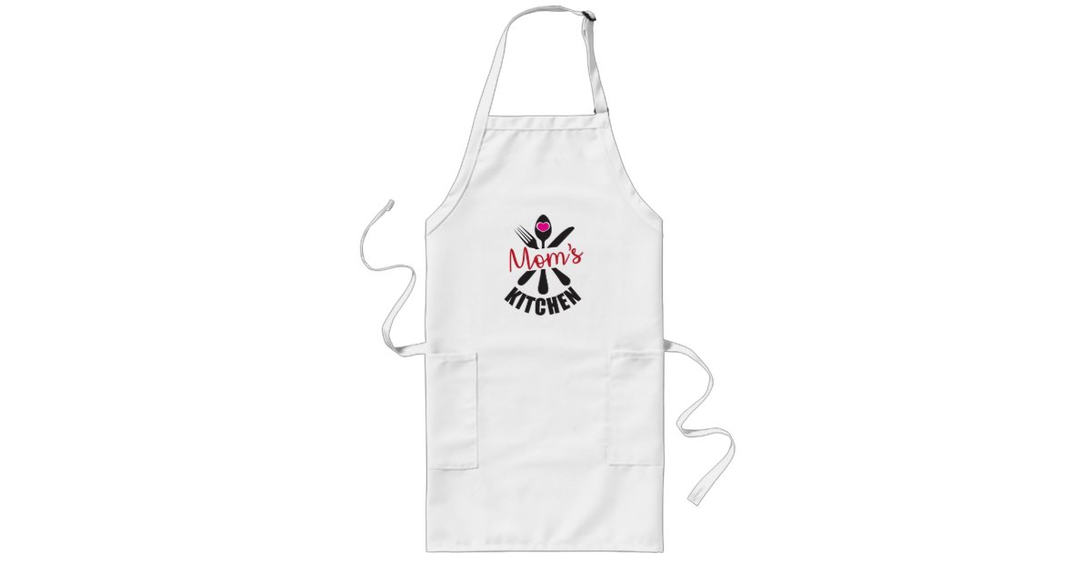 vibesofcolor2's tweet card. A Beautiful White Long Apron For The Mom's. Designed With Mom's Kitchen And Utensils