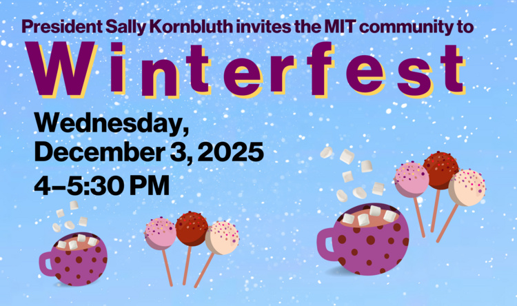 MITevents's tweet card. Mark your calendars for Winterfest on Wednesday, December 3. Stop by either location and enjoy festive drinks, snacks, and time to relax with colleagues and friends. ❄️ Wednesday, December 3, 2025...
