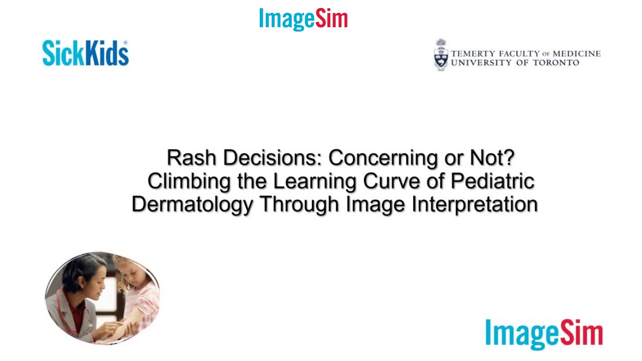 ImageSim's tweet card. Rash Decisions in Pediatric Dermatology