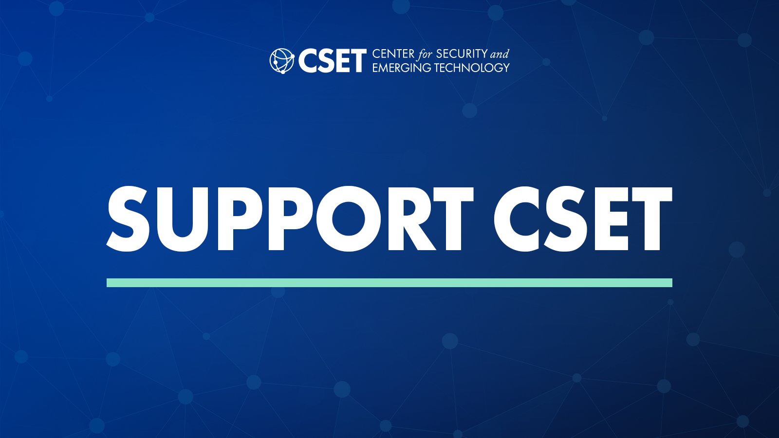 CSETGeorgetown's tweet card. CSET is grateful for the support of those who have made financial gifts to sustain our research. Our donors include foundations, individuals, and other funding sources, and we seek to engage suppor...