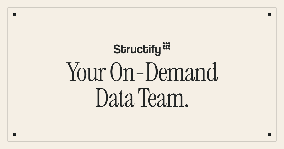 StructifyAI's tweet card. Find fresh revenue opportunities instantly by building analytics form-fit to your company. No engineers needed.