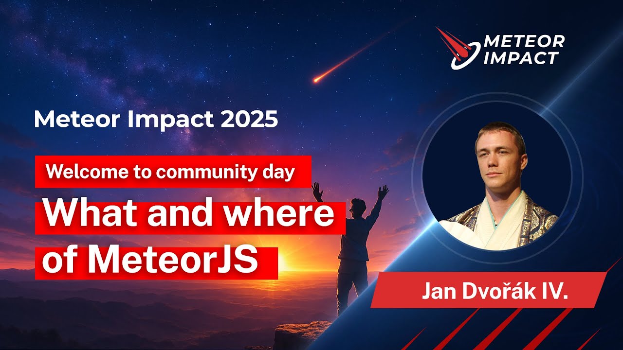 meteorjs_impact's tweet card. Welcome to day 2 & What and where of MeteorJS