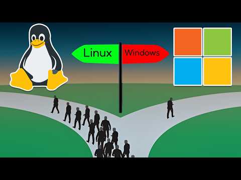 KaosSverige's tweet card. People Are Downloading Linux Instead of Windows 11 #linux #FOSS #CachyOS #Nobara #PikaOS #EndeavourOS