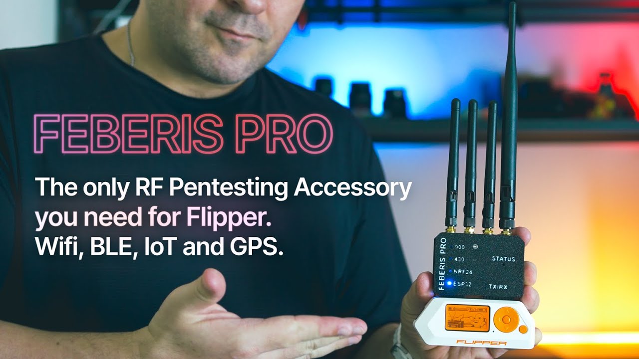 Lab_401's tweet card. INTRODUCING: THE FEBERIS PRO for your flipper zero. Wifi, IoT, BLE,...