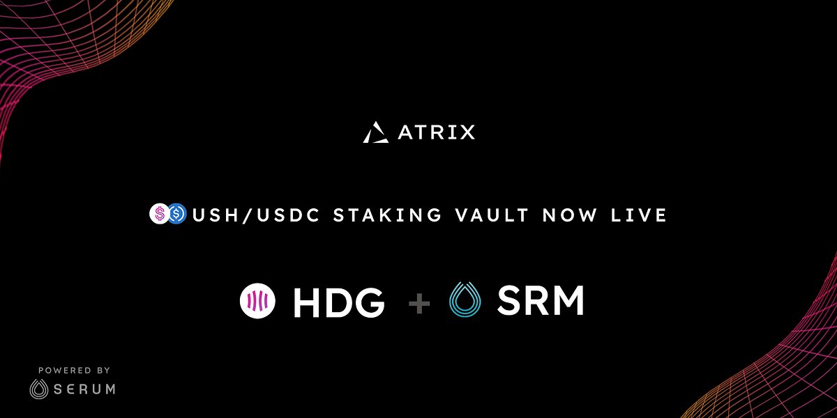 AtrixProtocol's tweet card. We’re excited to be partnering with Hedge, a collateralized lending protocol on Solana.