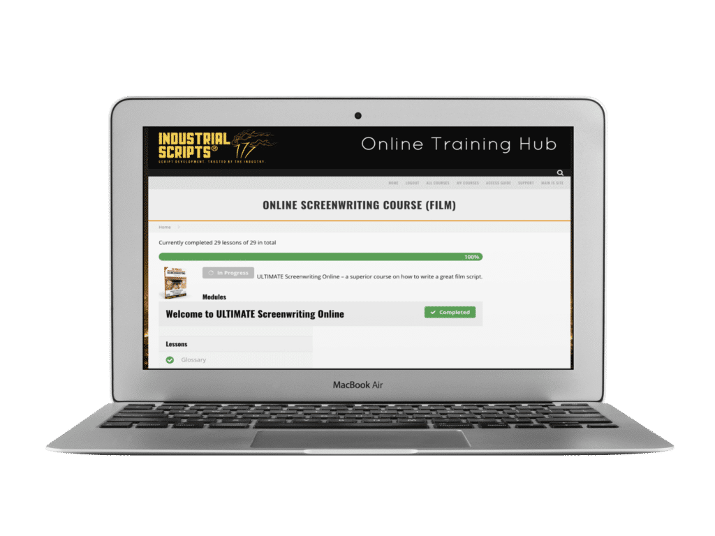 Indust_Scripts's tweet card. Our online screenwriting course delivers the ideal roadmap to write a great screenplay. 6 modules, 25 lessons, takes over 60 hrs to complete.