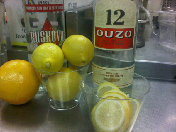 vanessamontes's tweet card. Ouzo martinis #GreekClass