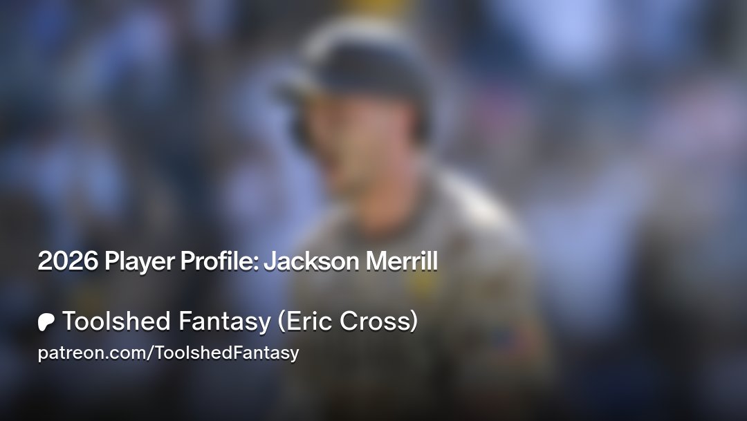 EricCrossMLB's tweet card. Get more from Toolshed Fantasy (Eric Cross) on Patreon