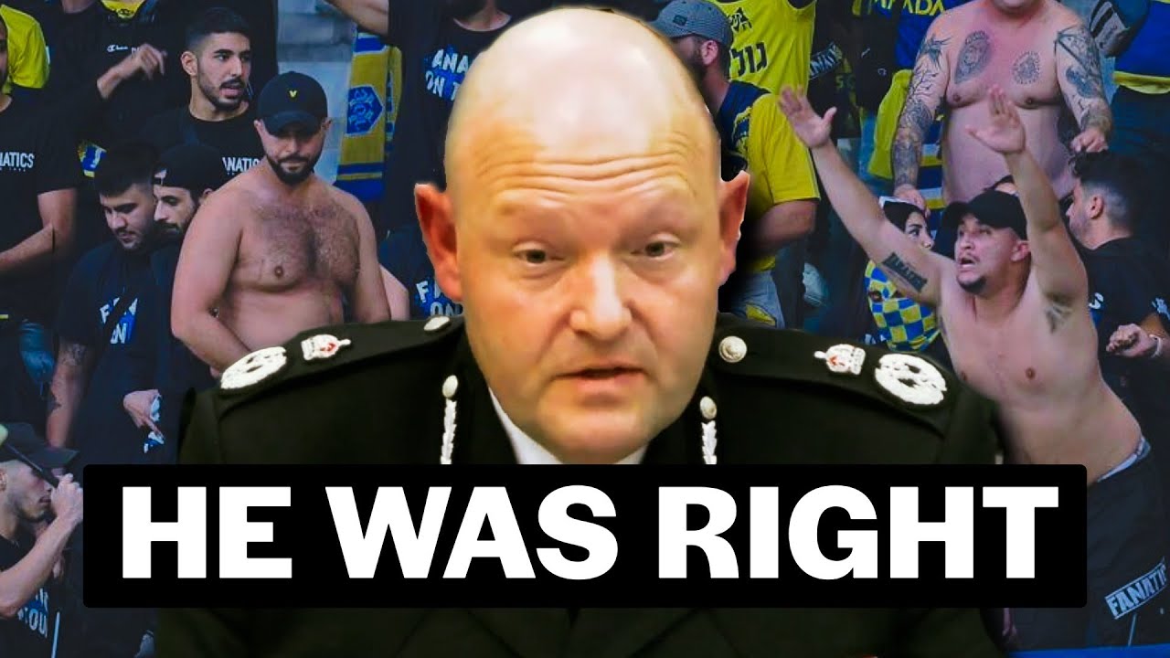 declassifiedUK's tweet card. Police chief schools pro-Israel politicians on football hooligans