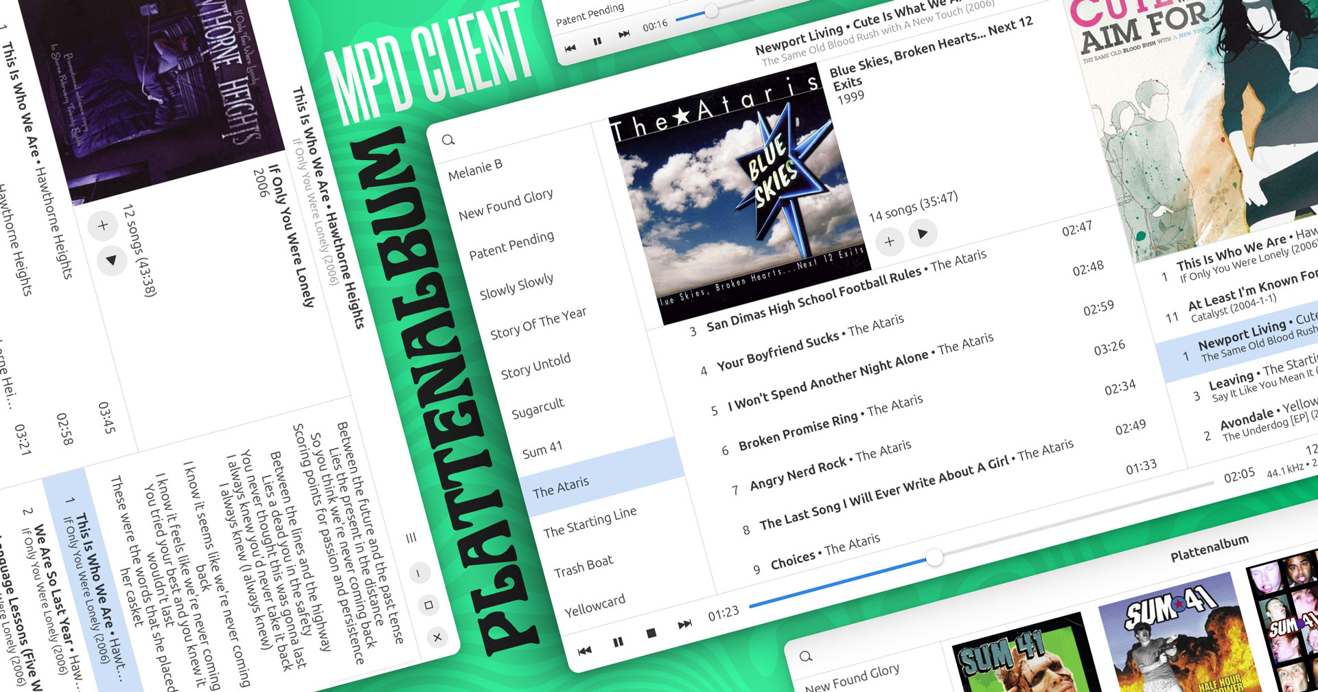 jccall80's tweet card. This week I came across Plattenalbum, a modern GTK4/libadwaita frontend for the Music Player Daemon (MPD) built in Python. MPD remains a popular way